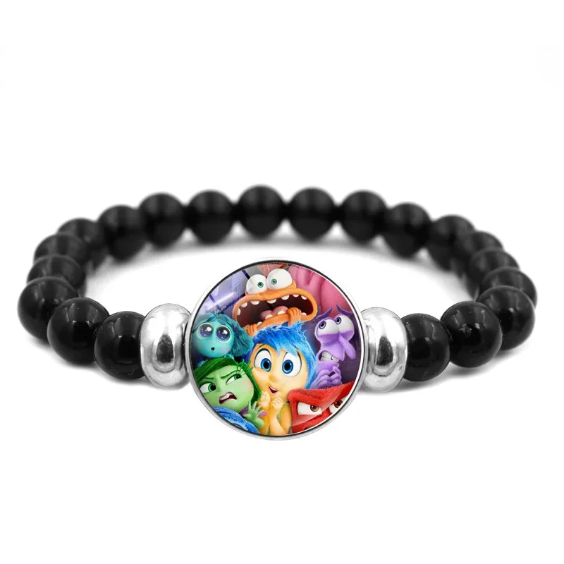 2024 New Inside Out 2 Beaded Bracelet Kawaii Joy Sadness Anger Cartoon Figure Girls Cute Accessories Children Toys Jewelry Gifts