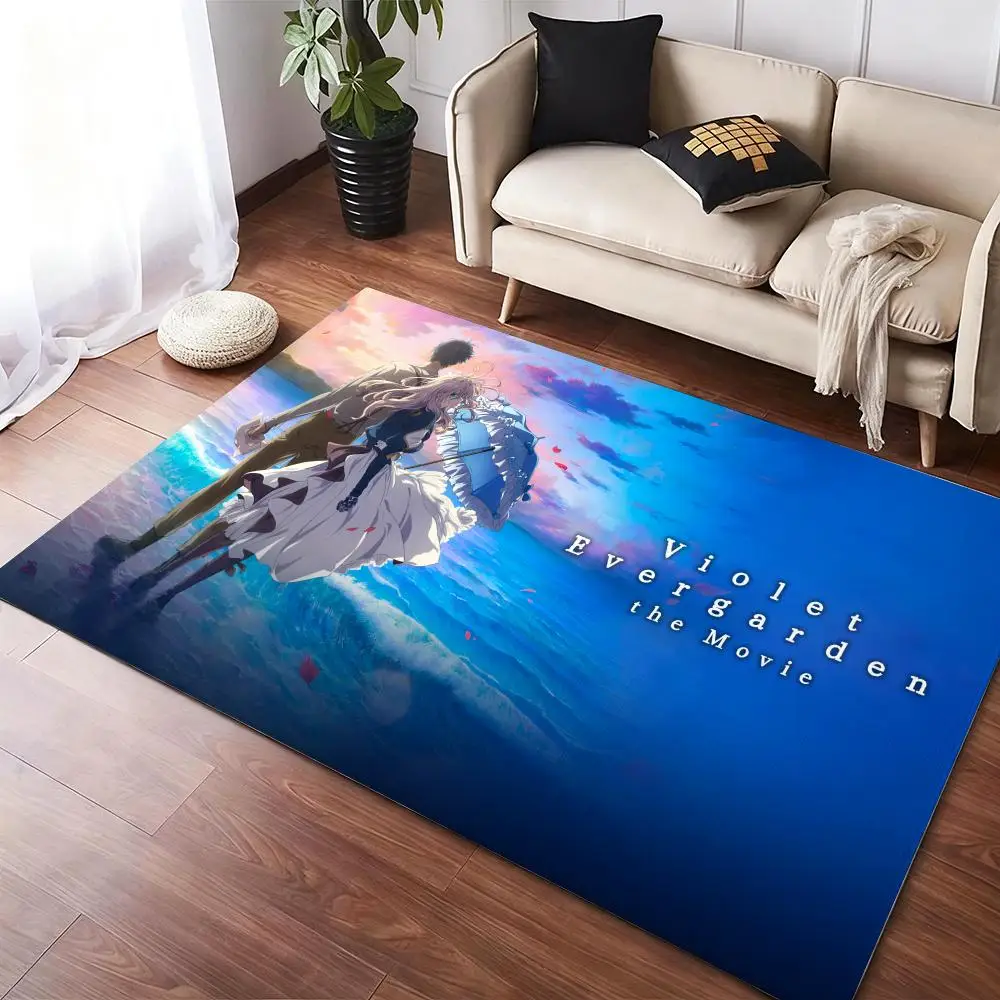 

Violet E-Evergarden Anime Floor Mat Soft Thickened Non-Slip Door Mat for Living Room Home Decor Flannel Rugs
