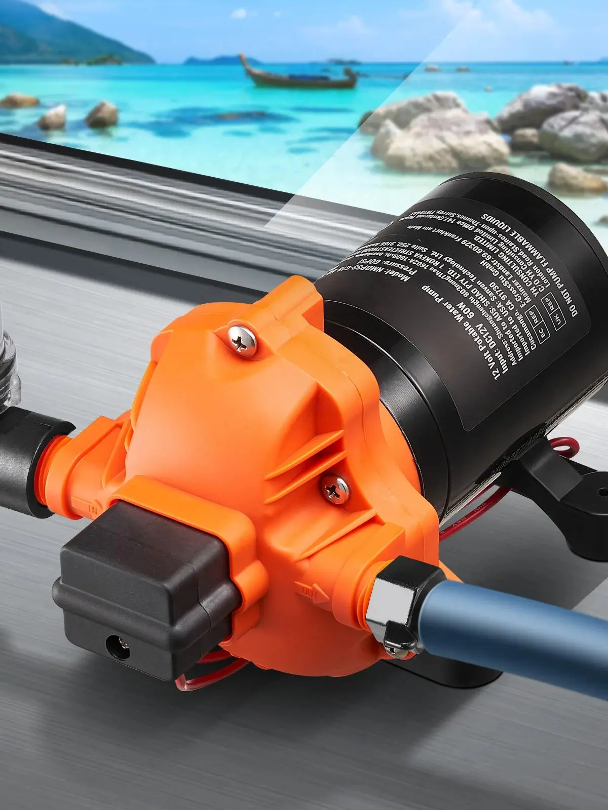 SucceBuy – pompe à membrane 12V, 1.8/3/3.5/5 GPM, 3/4/5 chambres, 40-100 PSI, Port MNPT réglable de 1/2 pouces pour camping-car, Yacht, camion alimentaire 3