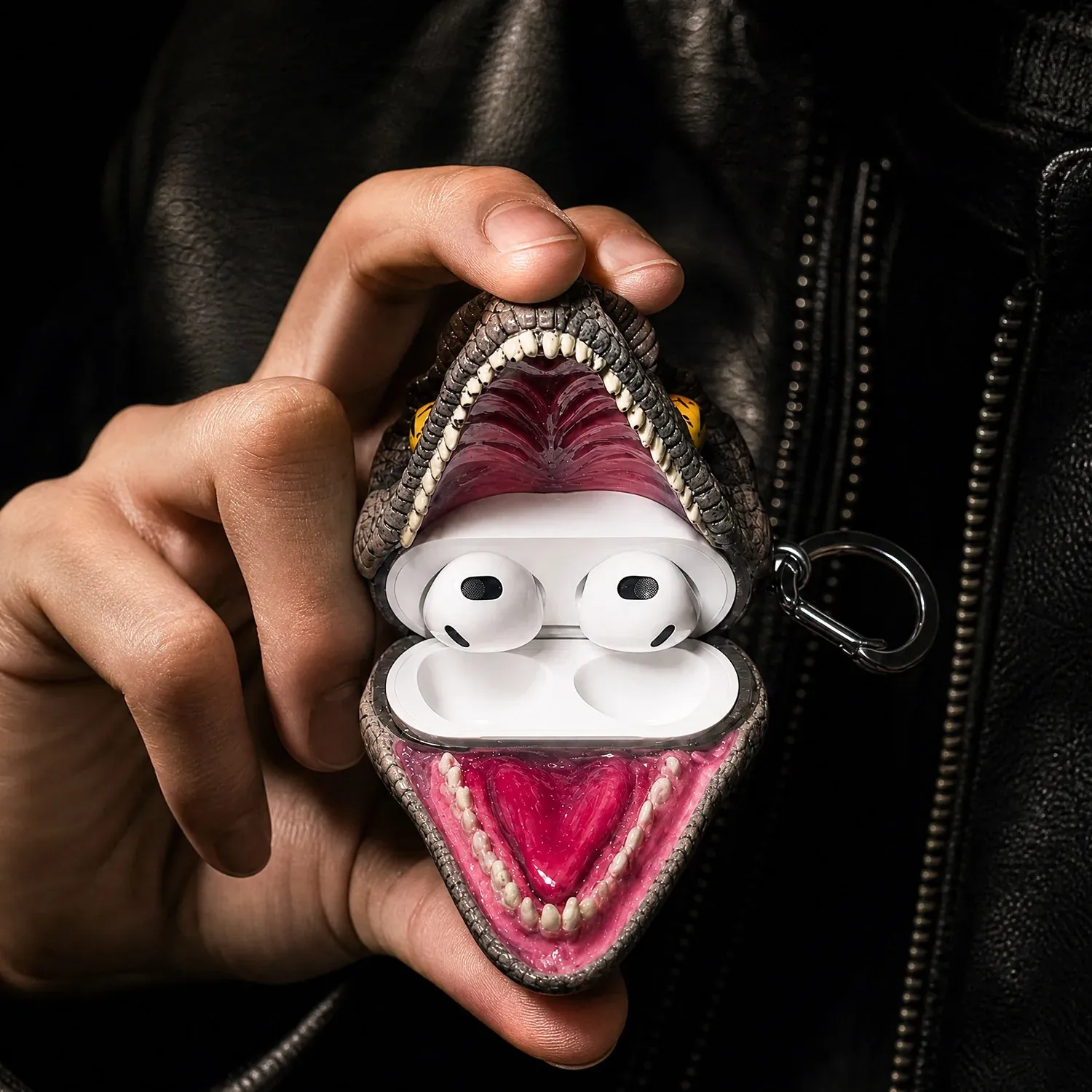 Creative Funny T-Rex Dinosaur Silicone Case for AirPods 1/2/3/4/Pro Shockproof Full Cover AntiScratch Earbud Shell For Daily Use