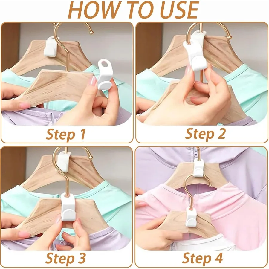 100 قطعة خطاف شماعات الملابس موصل السنانير توفير المساحة الشماعات المتتالية الأبيض خزانة المنظم شماعات كليب لتعليق البلاستيك