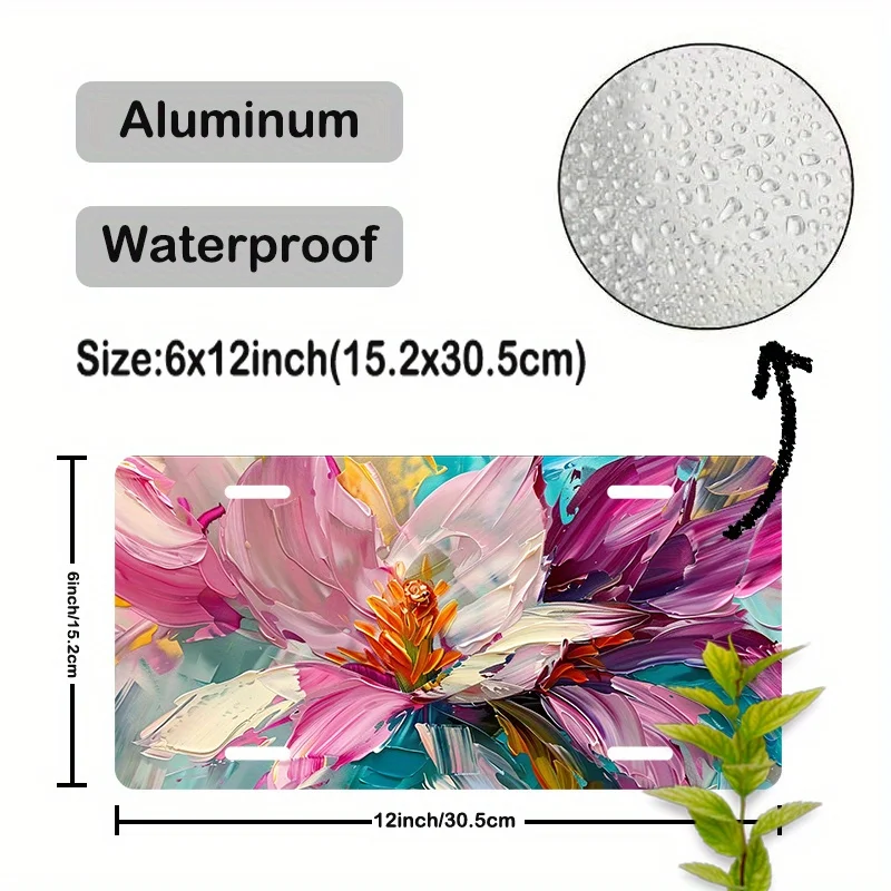 Bright Tuberose Flower Aluminum Art Plate - 1 Piece, 6x12 Inches, Waterproof Front Plate Decoration with Floral Close-up Design