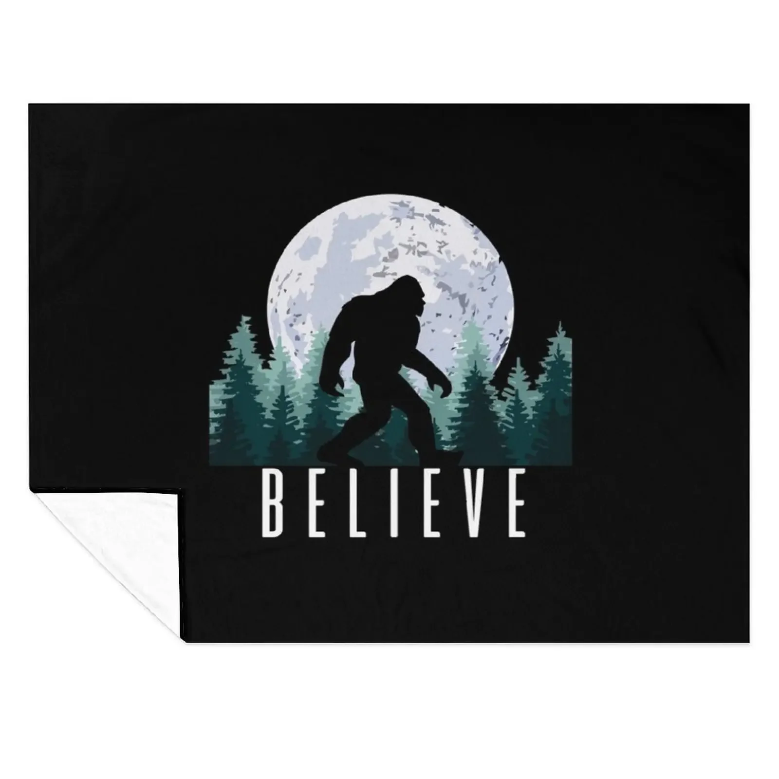 

Bigfoot Believe | Sasquatch Throw Blanket Retros halloween warm for winter Kid'S Blankets