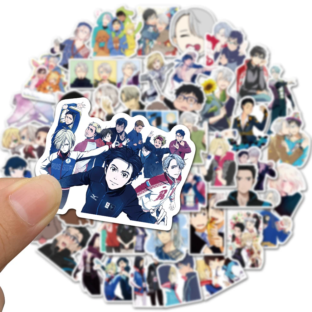 10/30/50pcs Yuri On Ice Anime Stickers Yuri Katsuki Victor Nikiforov Yuri Plisetsky Cartoon Sticker Suitcase Helmet Laptop Decal view 3