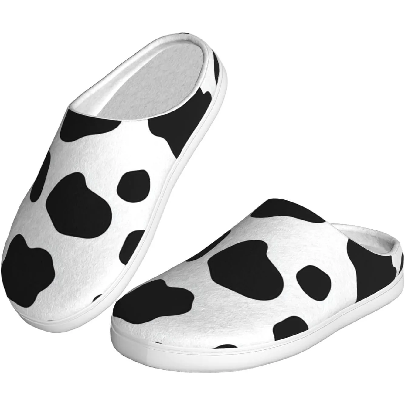 

Cow Animal Skin Women’s Cozy Slippers Soft Cotton Indoor & Outdoor House Slippers With Anti-Slip Sole
