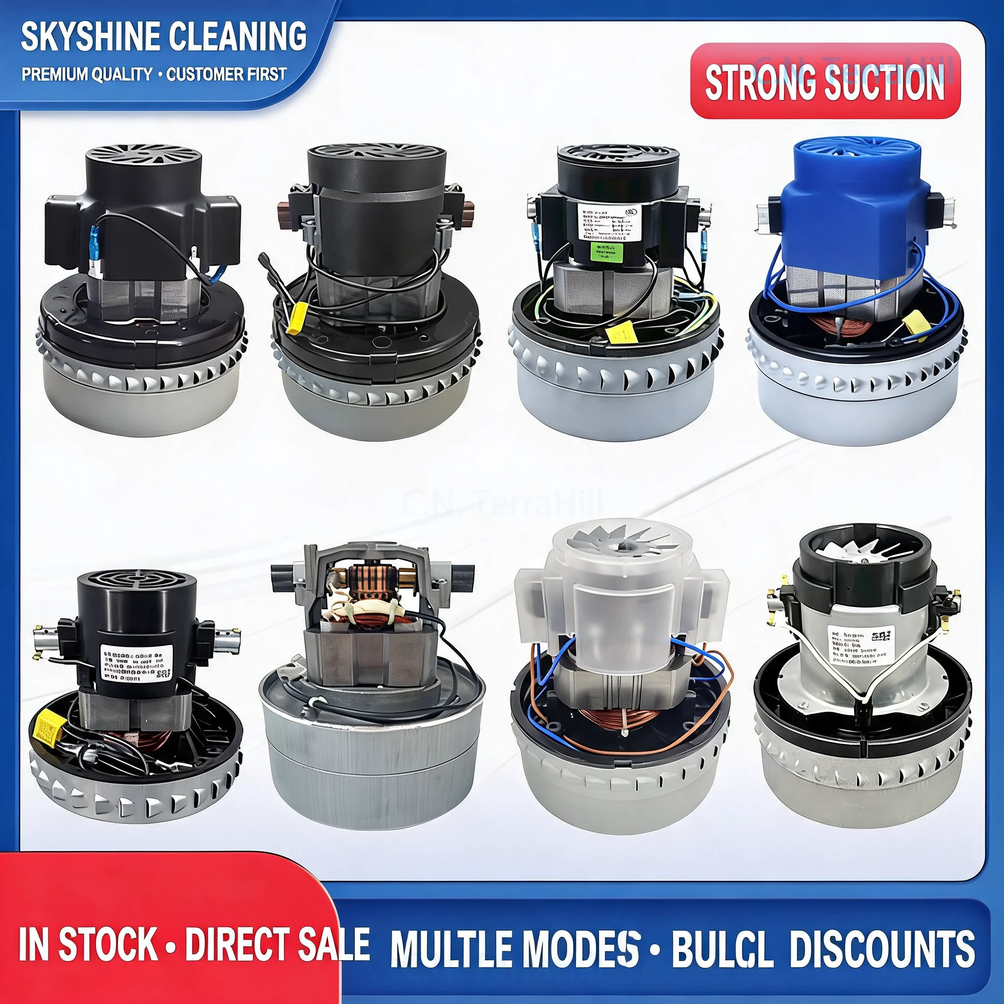 Industrial Vacuum Cleaner Motor High Power Pure Copper Winding for Factory Dust Extraction Heavy Duty Suction Replacement