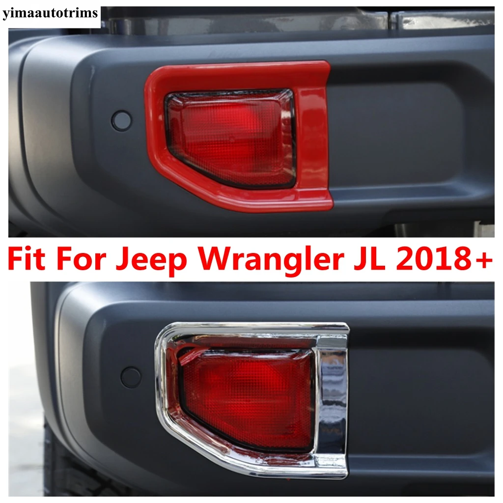 

Car Rear Tail Bumper Fog Lights Lamps Frame Decoration Cover Trim Fit For Jeep Wrangler JL 2018 - 2022 ABS Exterior Accessories