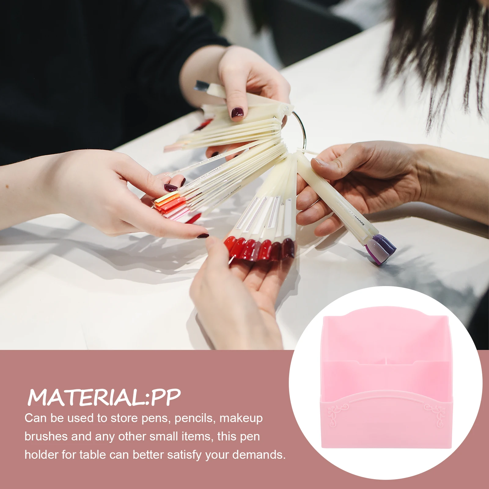 

Pen Holder for Desk Makeup Brush Organizer with Compartment Design Large Capacity Storage for Office Home Study Room Plastic