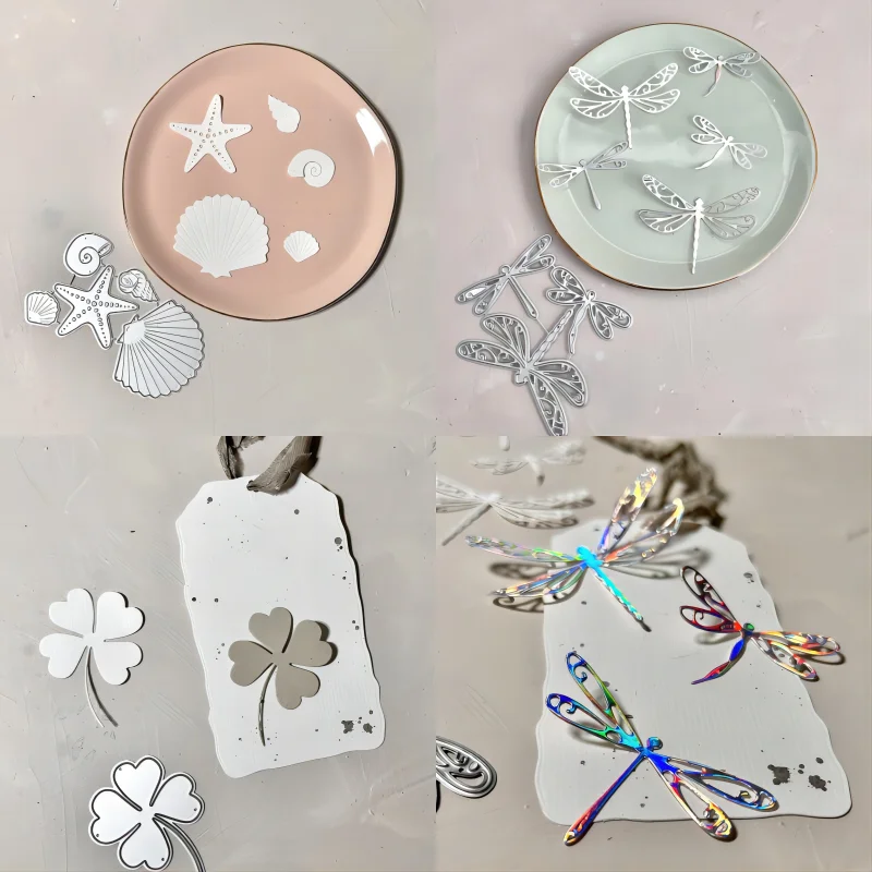 Piggy Craft metal cutting dies cut die mold Shell clover butterfly Scrapbook paper craft knife mould blade punch stencils dies