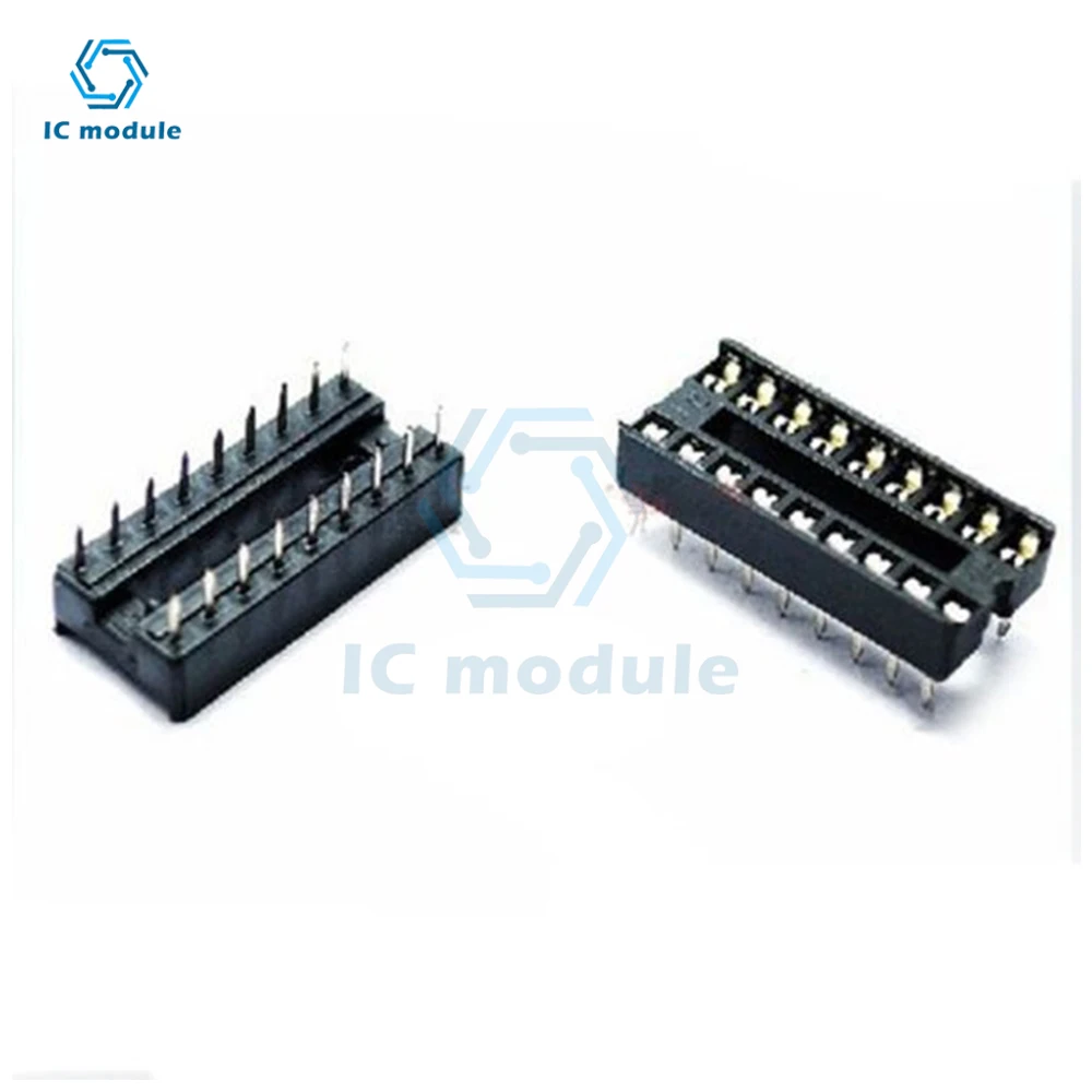 10PCS IC Sockets Adaptor Solder Type IC Connector Chip Base 2.54MM 18 Pin DIP Socket