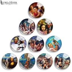 12mm 14mm 20mm 25mm 30mm 40mm 760 Painting Mix Round Glass Cabochon Jewelry Finding 18mm Snap Button Charm Bracelet