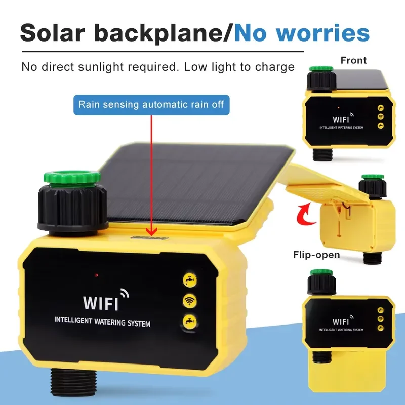 Smart Solar Waterproof Irrigation Timer with Automatic Watering for Garden & Lawn-1/2 Outlet
