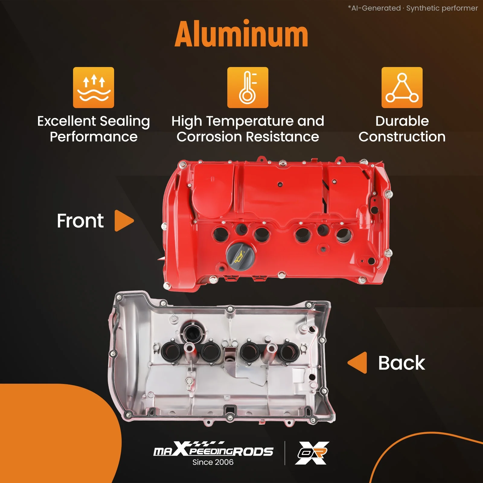 Aluminum Engine Valve Cover Red for Mini Cooper R55 S Clubman N18 1.6T 2011-2014