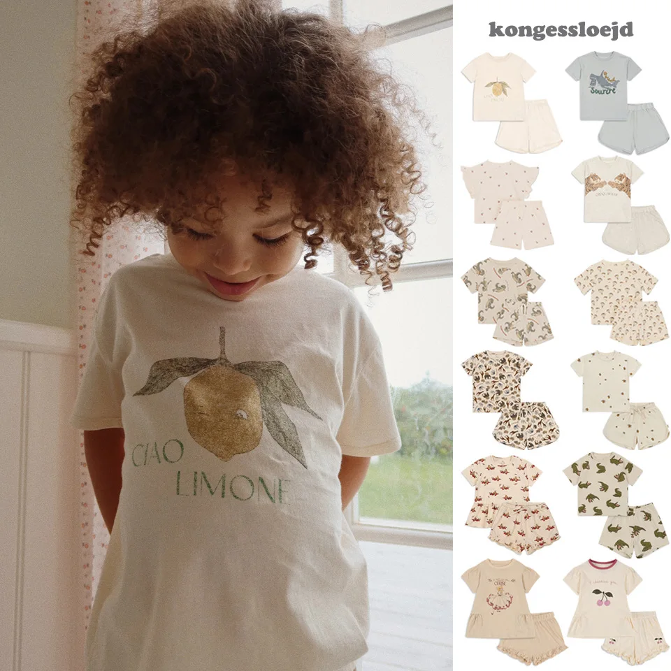 

Children's T-shirt Set 2024 Summer New Cartoon Fashion Boy Short-sleeved Cotton Printing Sweet Girl T-shirt Children's Clothing