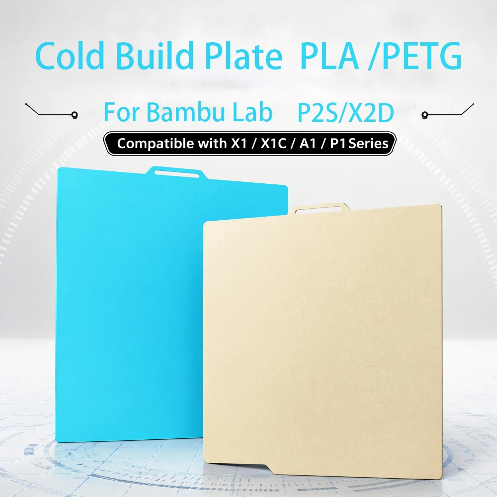 Cold Plate P2S X2D Build Plate 257x257mm Double Sided Heated Bed Build Plate For Bambu Lab P1P P1S A1 X1 X1C X1E 3D Printers