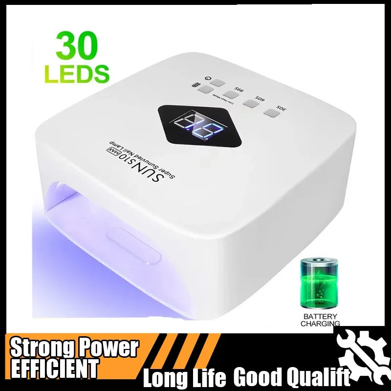 

Hot UV LED Nail Lamp Professional Rechargeable Tool Cordless UV Light for Gel Nail Machine with Removable Bottom 4 Timer Tool