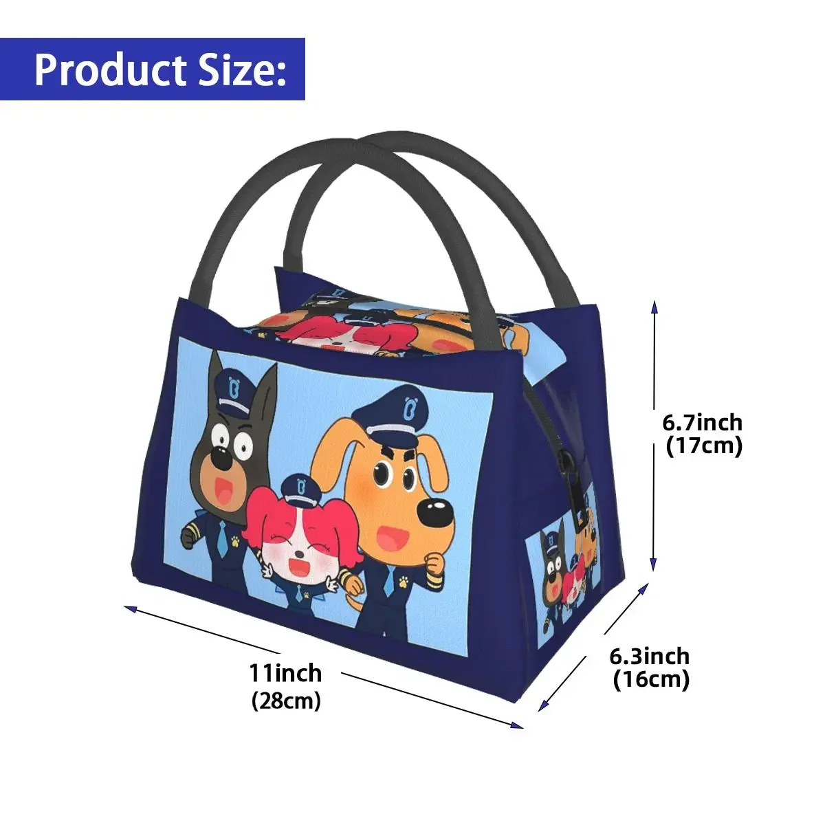 Sheriff Labrador Lunch Bags Insulated Bento Box Waterproof Lunch Tote Picnic Bags Cooler Thermal Bag for Woman Children Work