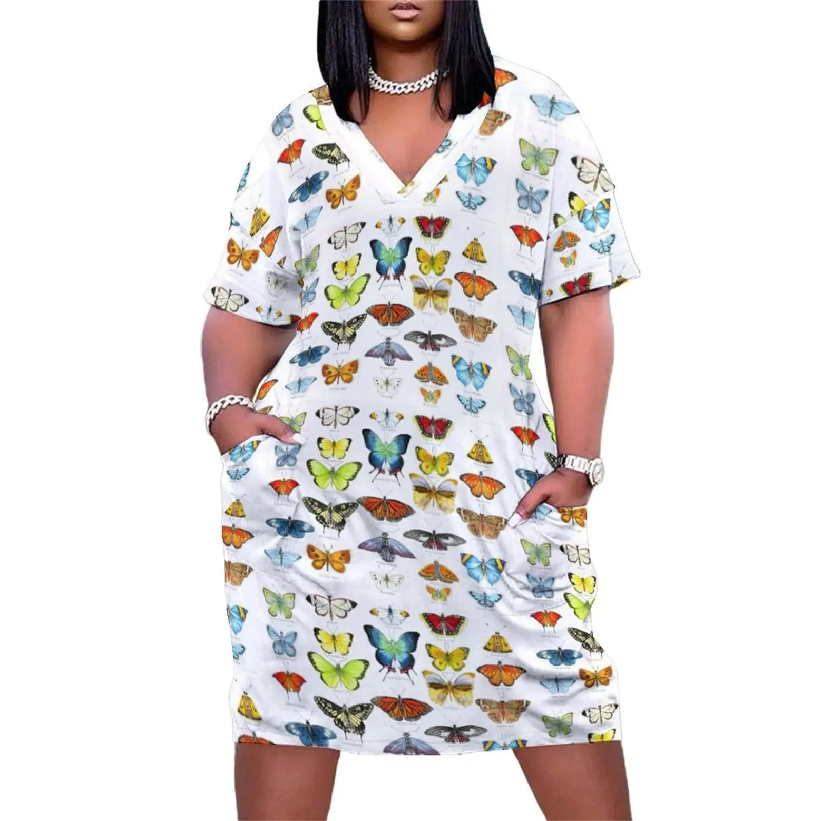 Butterflies Loose Pocket Dress Beachwear dress women summer women's evening dress 2025