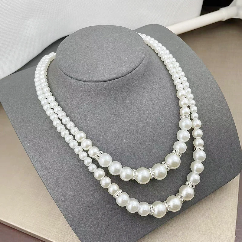 fnaf 2 rupee item New In Pearl necklaces 2 Layer Sexy Glamour Simulated Pearl Beads Necklace Women Lanyard Aesthetic