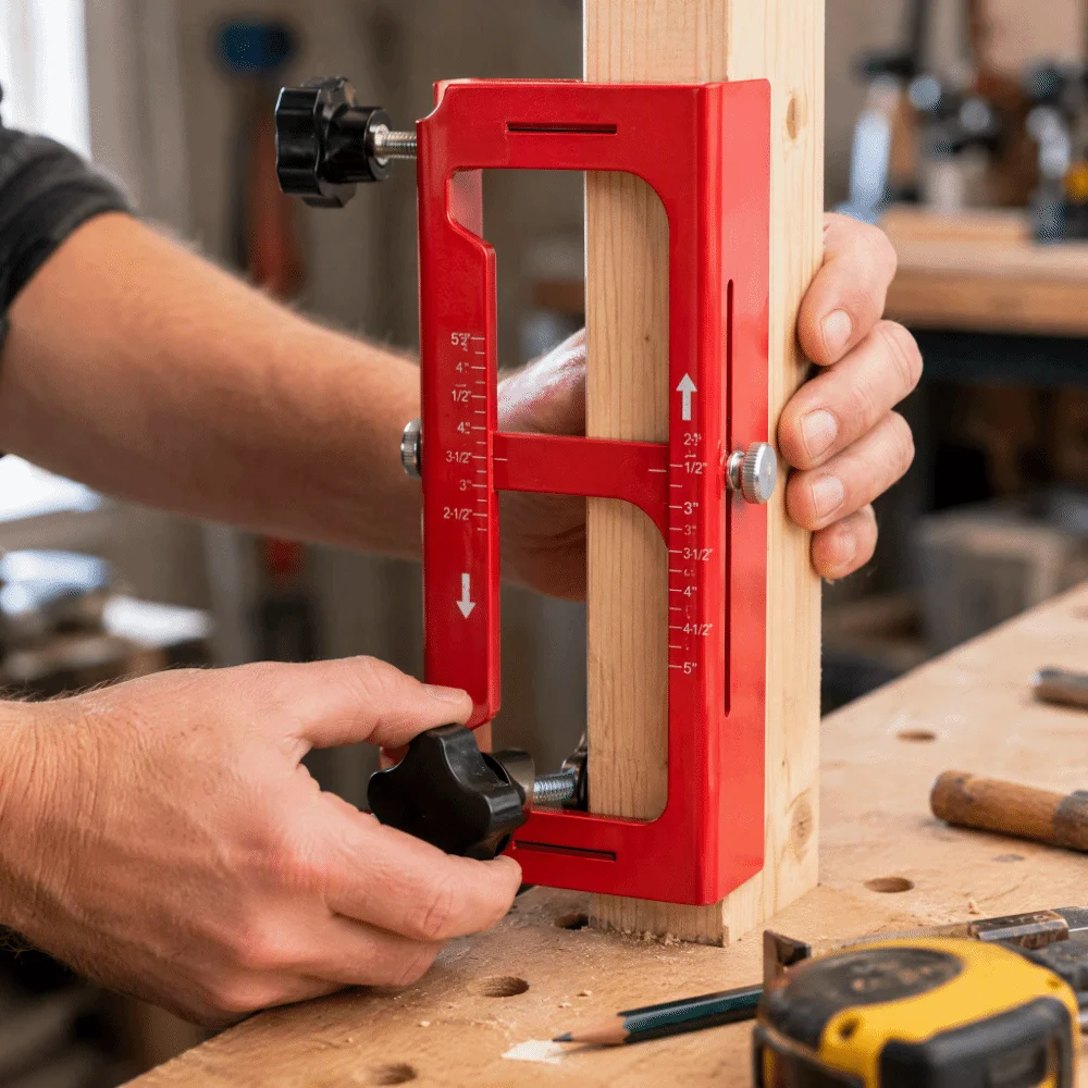 Combination Hinge Drilling Fixture Stable All-in-One Door Hinge Mortising Jig DIY Adjustable Woodworking Auxiliary Tools