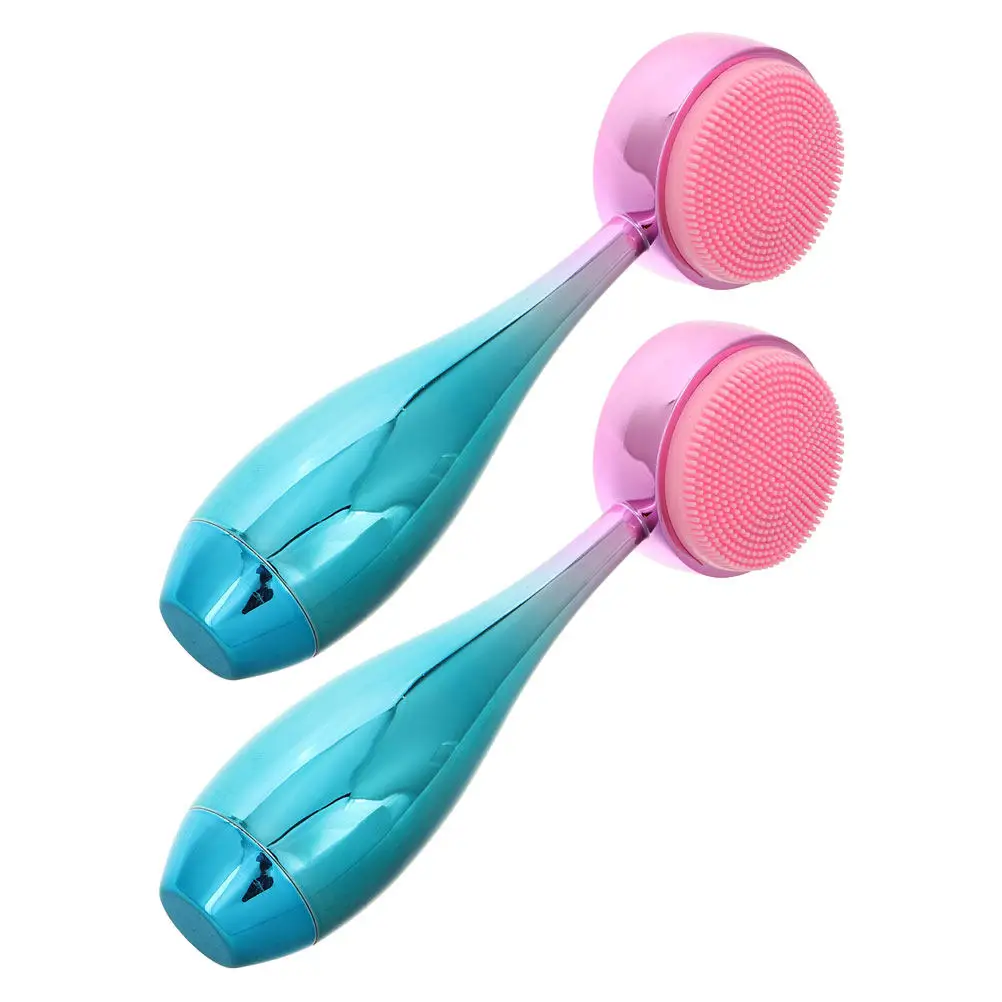 2 Peças de Escova de Limpeza Facial de Silicone, Ferramenta Manual de Esfoliação de Pele com Cerdas Macias, Limpador Profundo à Prova d'Água para o Ro