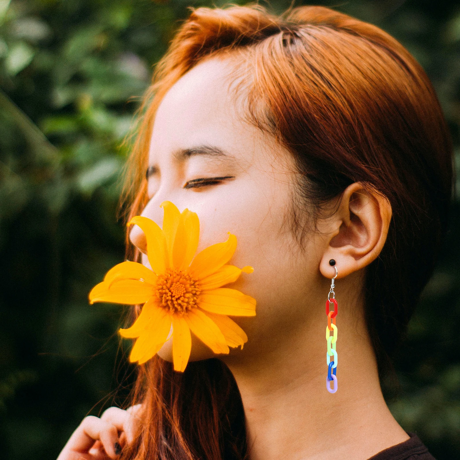 

Multicolor Acrylic Dangle Chain Pendant Earrings for Women Lightweight Colorful Gift Anniversary Valentine Christmas Girlfriend
