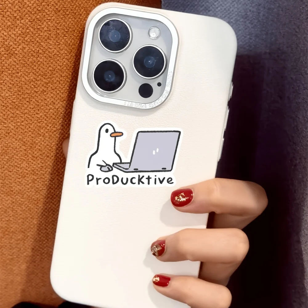 ملصقات الكمبيوتر المحمول ProDucktive Themed Duck، ملصقات فينيل لامعة بتصميم لطيف على شكل بطة وأجهزة الكمبيوتر المحمول، سهلة الاستخدام وخالية من البقايا وقابلة للإزالة #5