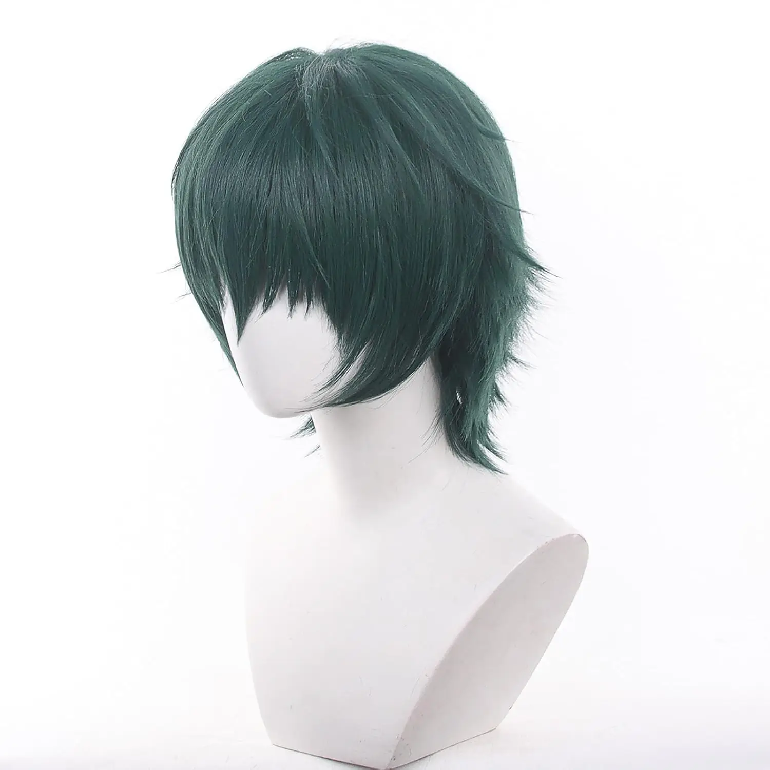 Short Green Wig Women Costume Halloween Anime Role Wigs with Bangs for Adult Female Male Cos Role Playing Comic Christmas Party
