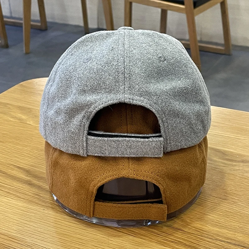 Autumn Winter Street Fashion Woolen Baseball Cap Female Internet Hot Fashion Brand Couple Travel Warm Peaked Cap Male