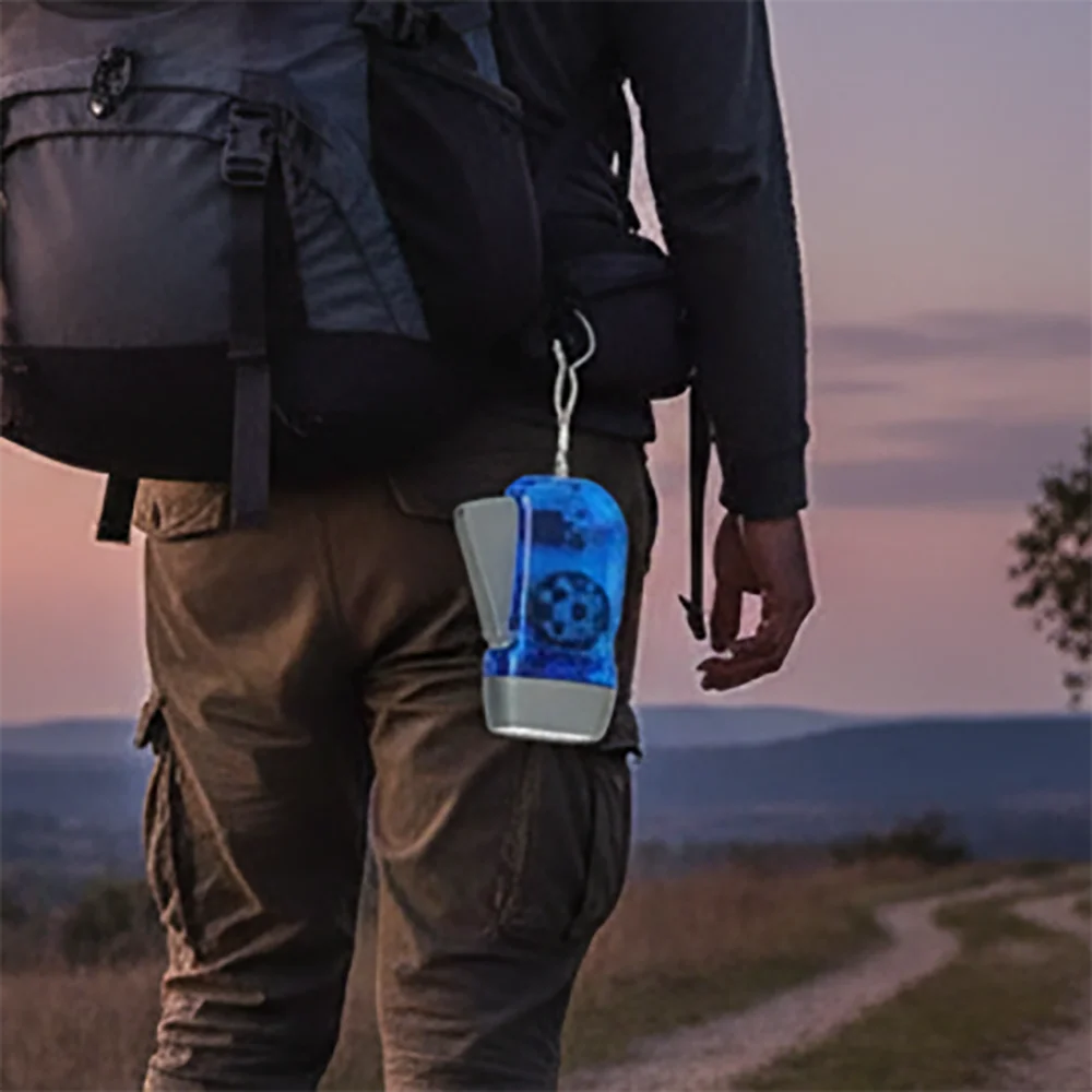 3 المصابيح مصباح يدوي مع حبل معلق اليد الضغط دينامو مصباح قابل لإعادة الشحن مشاعل ومشاعل رمادي قذيفة دليل نان LED صغير