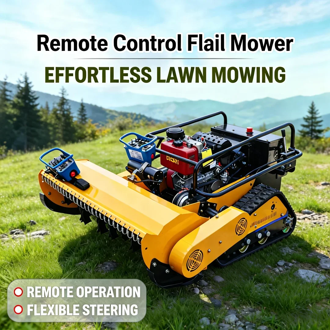 Customized 800-1000mm Cutting Width Remote Flail Lawn Mower Self-Propelled All Terrain Robot Commercial Home Use