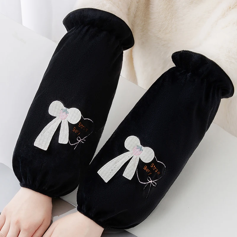 

Long Sve Covers Women's Furry Non-Waable Work Gloves Home Cleaning Tools Adult Student Warmth Protection Covers Autumn W...