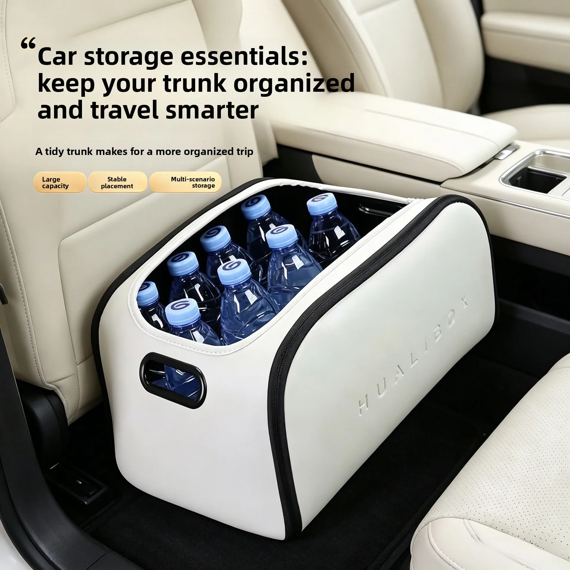 Multifunctional Car Storage Organizer for Passenger Seat Trunk Box Foldable Practical Women