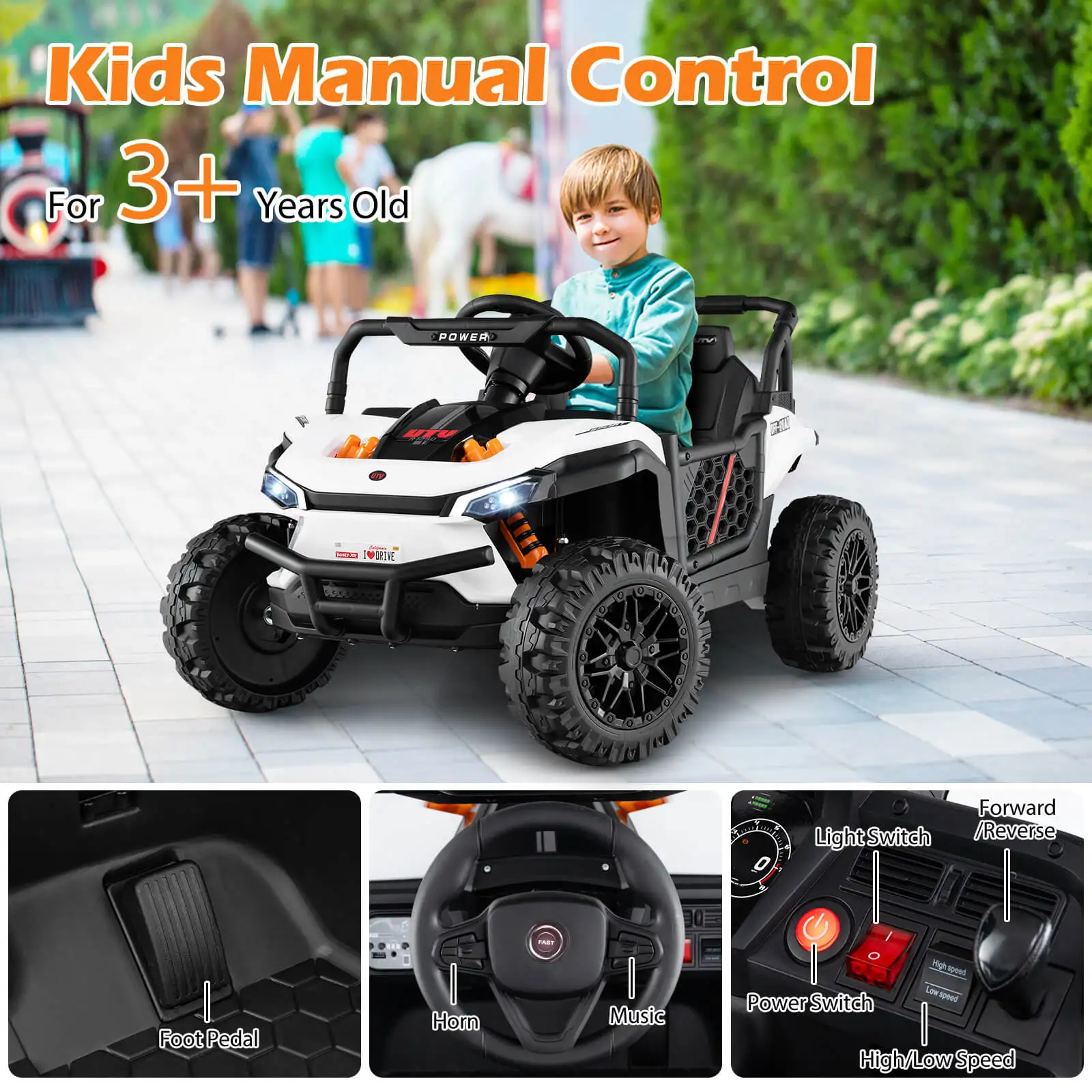 12V Kids Ride on Truck w/Parental Remote 3 Speeds & Reverse Forward Function