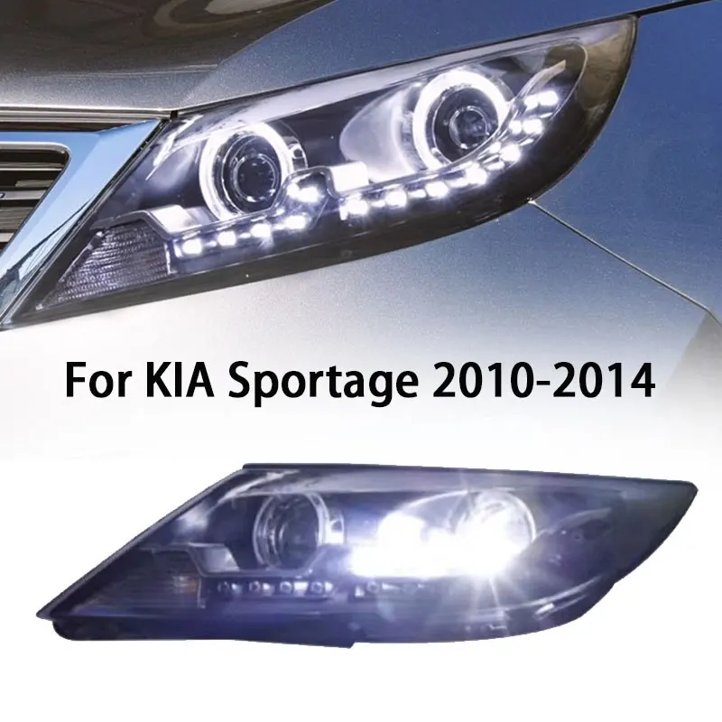 

Автомобильные фары для KIA Sportage, светодиодные фары 2010-2014, фары Sportage DRL, указатель поворота, дальний свет, линза проектора «ангельский глаз»