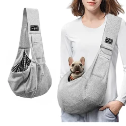 Bolso de algodón para perro y gato, bandolera de hombro para viaje al aire libre, portátil, suministros de transporte para mascotas