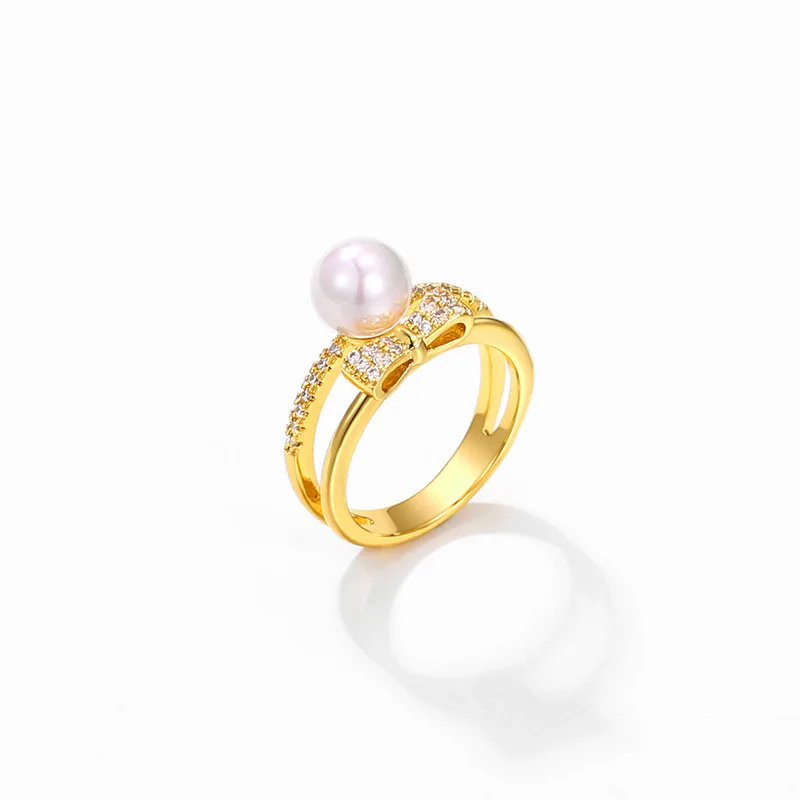 

Elegant Refined Natural Freshwater Cultured Pearl 18K Gold Rings for Women Engagement Jewelry Gifts