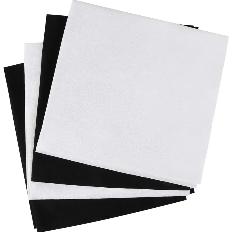 4 Pieces of Linen Fabric, Solid Color Fabric for DIY Sewing, 50X 50cm Black and White Breathable Linen Material, Suitable for Embroidery, Cross-Stitch, Sewing, Patchwork, Table Mats, Home Decoration, and DIY Craft Materials view 3