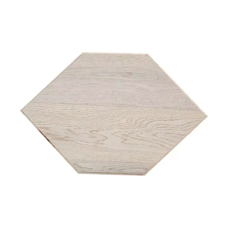 Special-shaped Chinese Knot White Color Waterproof Original Warm Wood Flooring Irregular Chevron Parquet Oak Wooden Floors