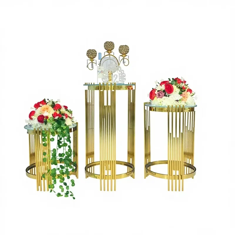 Modern Gold Stainless Steel Flower Stand White Glass Vase for Wedding Party Centerpiece Dining Table Home Decor Elegant