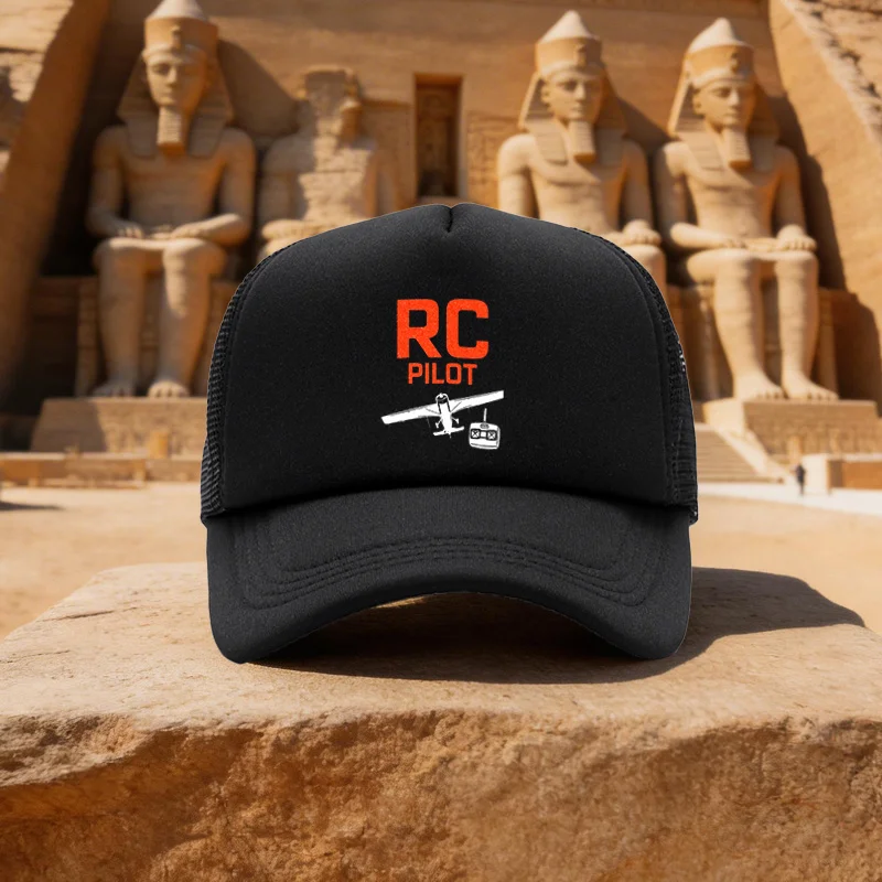 Unisex RC Pilot Print Mesh Baseball Cap, Duckbill Cap for Running, Walking, Camping - Multiple Colors Available - Ideal Gift for