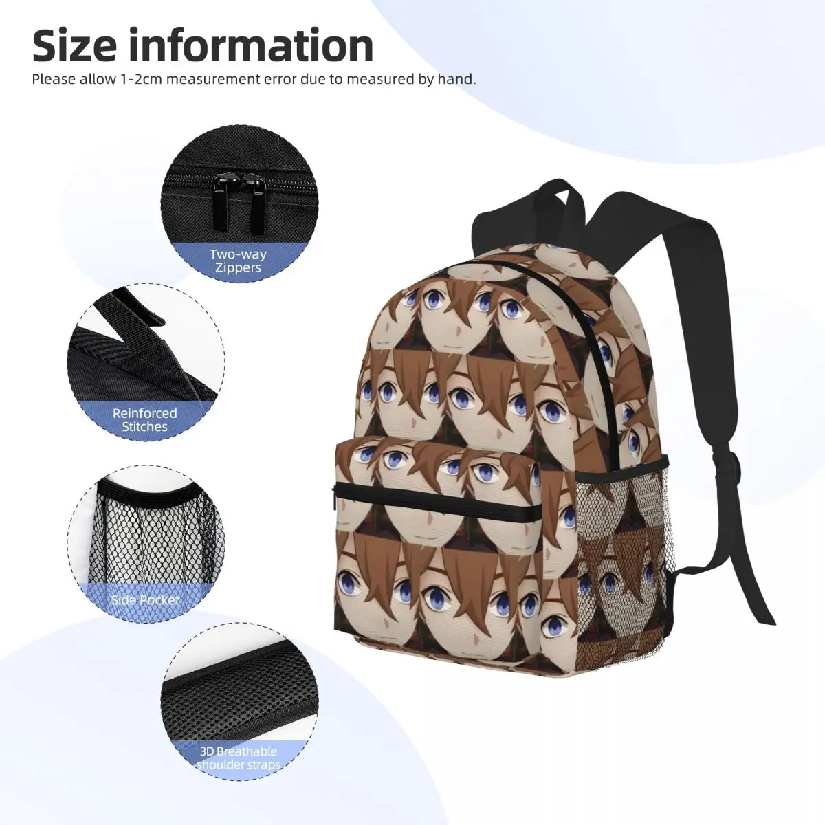 Childe Genshin Impact Genshin Impact Cursed Childe Student Backpack School Bag Hiking Daypack for Men Women Bookbag Shoulder Bag