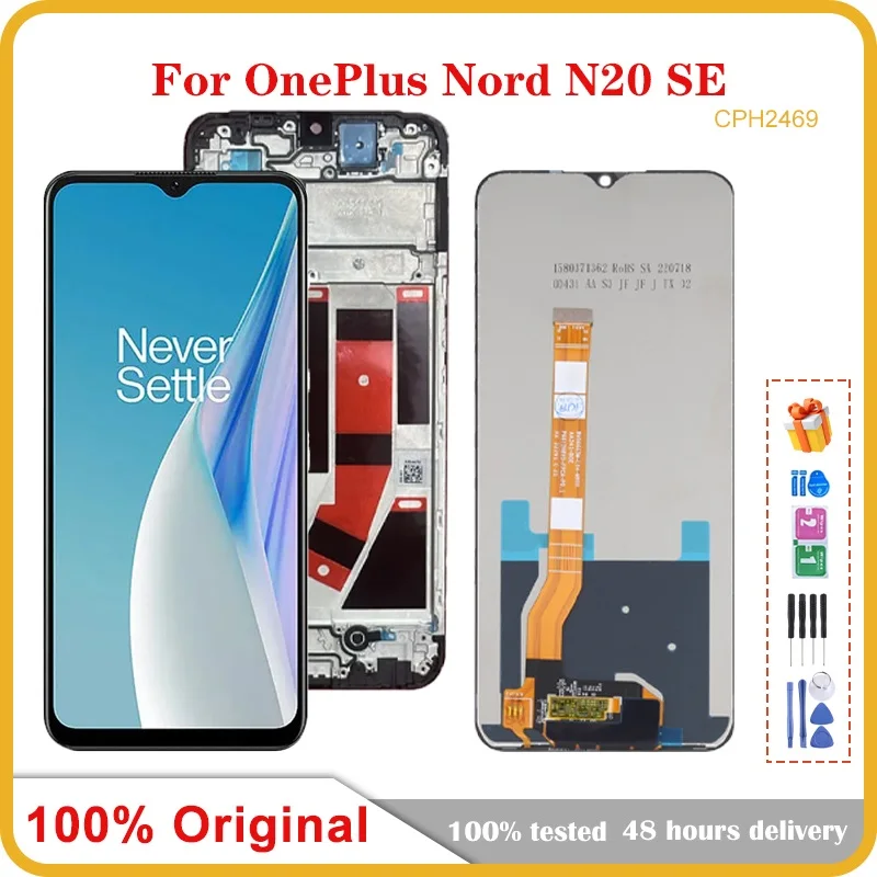 

6.56" Original For OnePlus Nord N20 SE 1+Nord N20SE CPH2469 LCD Display With Frame Touch Screen Digitizer Assembly Replacement