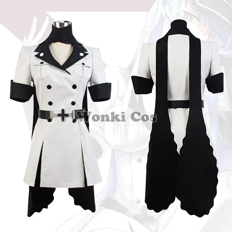 Akame Ga KILL Cosplay para Mulher, Esdeath, Esdeath, Uniforme com Chapéu, Peruca Longa, Trajes de Festa