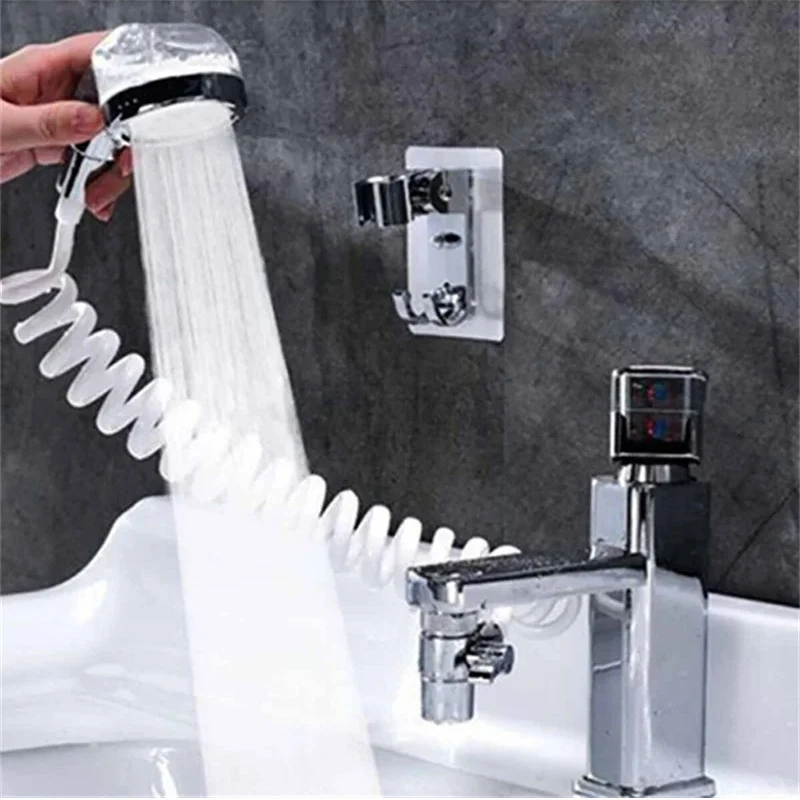 Faucet External Shower Head Set Bathroom Kitchen Basin Tap Adapter Spray Drains Strainer Hose Sink Washing Hair Shower