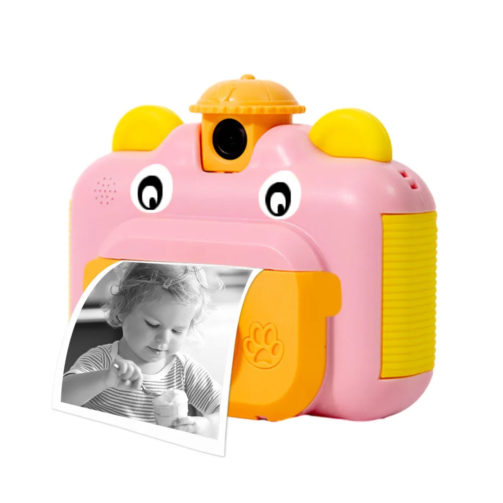 Fotocamera digitale per bambini 1080P per bambini carina 12MP 180 °   Fotocamera con stampa istantanea con obiettivo ruotabile con schermo IPS da 2,4 pollici