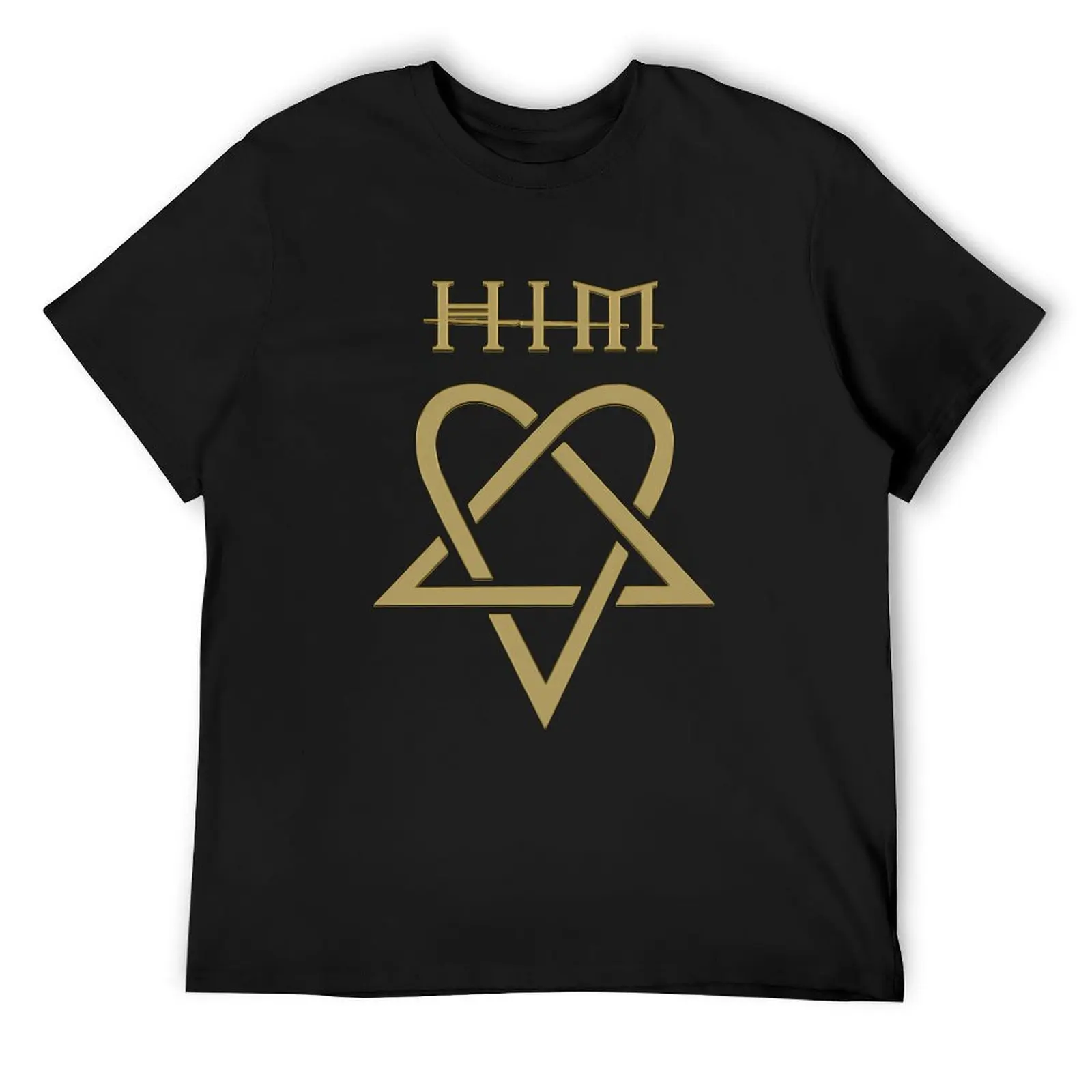 him Band Heartagram Gold Him Band Long Heartagram Tee Him T-Shirt graphic t shirts Short sleeve tee summer clothes shirts men