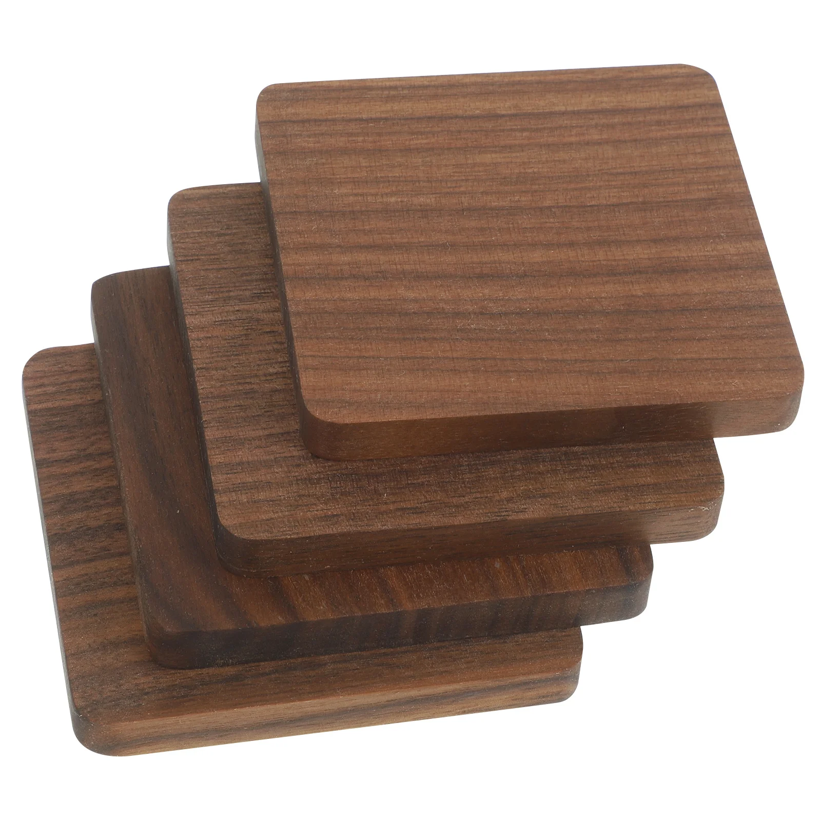 

4pcs Wooden Coasters Cup Mats Heat Resistant Table Placemat Drink Protector For Home Kitchen Hotel Rustic Coffee Table