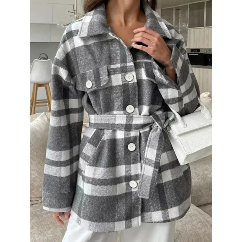 

Women's Fashion Long-Sleeve Single-Breasted Pocket Jacket 2026 Spring Commuter Women's Coat