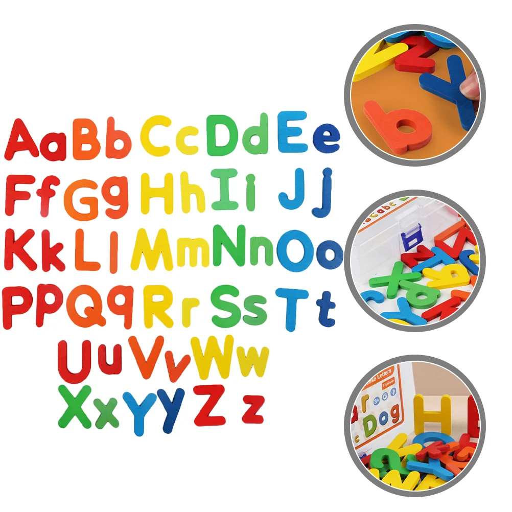 52 Pcs Children's Toys Wooden Letters Kids Puzzle Block Alphabet Educational Plaything Color Cognition Colorful